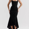 Abito maxi floreale nero