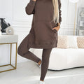 Set di Due Pezzi con Felpa a Collo Alto e Leggings Foderati