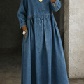 Giulia | Abito in denim con colletto Peter Pan