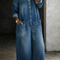 Costanza | Tuta in denim con spalle scoperte