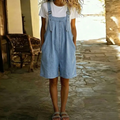 Camilla | Salopette corta in jeans blu chiaro