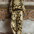 Set Loungewear con Top a Maniche Lunghe e Pantaloni a Gamba Larga con Stampa Barocca