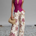 Set Canotta Rosa Pantaloni Floreali
