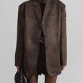 Sofia | Blazer Marrone in Suede Oversize